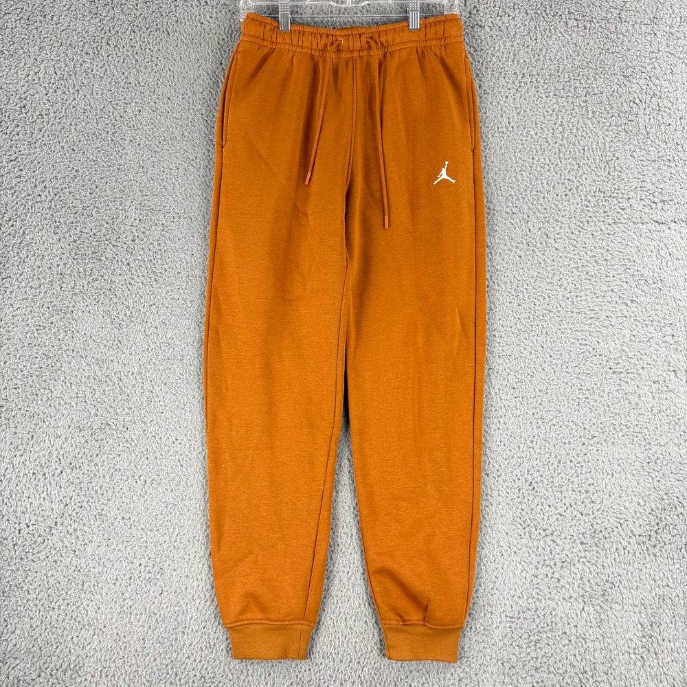 Jordan Jogger Mens S Orange Fleece Jumpman Logo Sweatpants Standard Fit Athletic